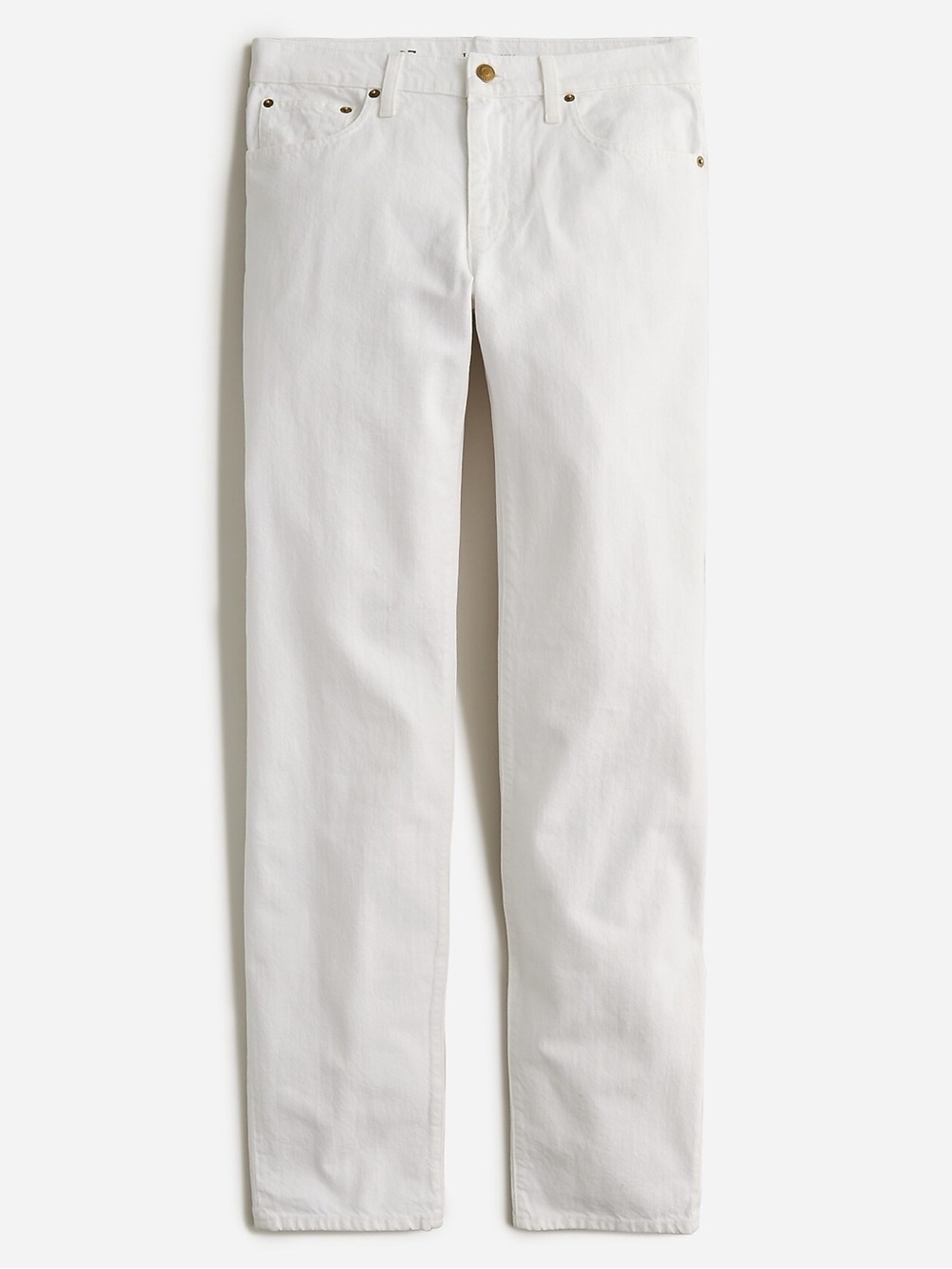 J. CREW Mis-Rise Slouchy Straight White Jeans, 30